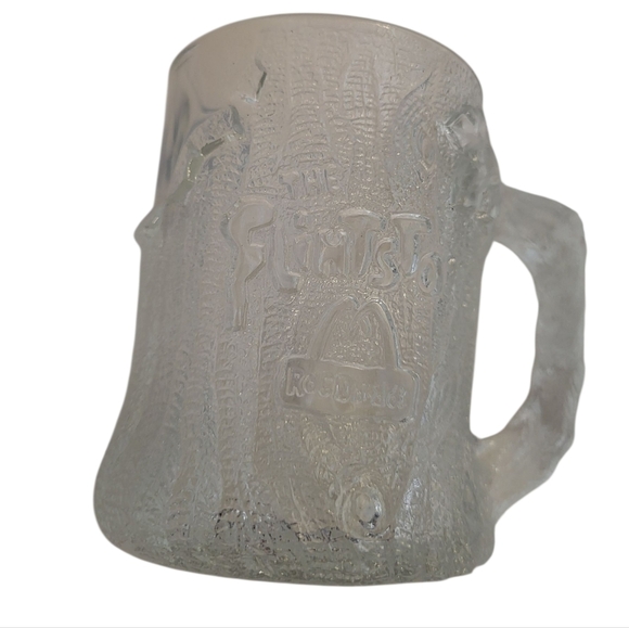Mc Donald's Flintstones Clear Glass Mugs Vintage Drinking Cups - Picture 6 of 8
